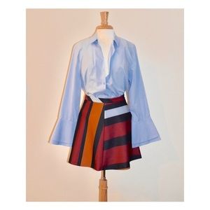 Zara Multicolored Skater Skirt